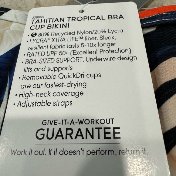Athleta Tahitian Tropical Bra Cup Bikini, 38D-DD, NWT! - Picture 7 of 12